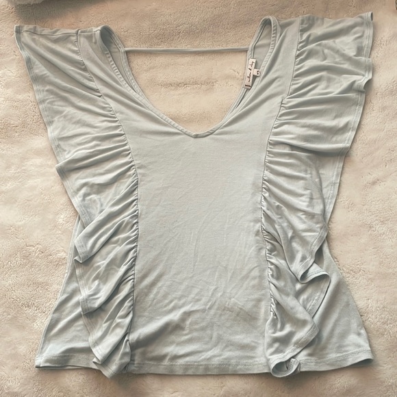 Willow & Clay Tops - Willow & Clay Light Blue Ruffle Blouse size XS